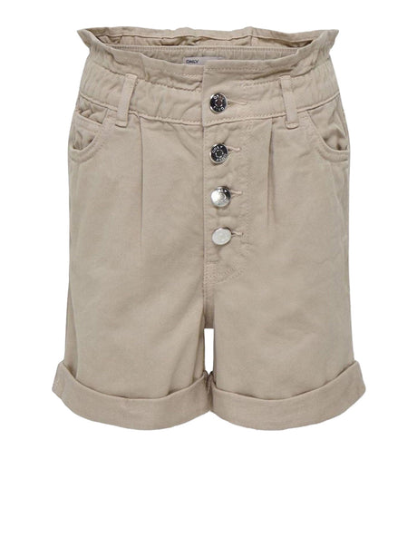 Shorts Only Bambina Cuba Paperbag Beige Only  Angolo dello Sport
