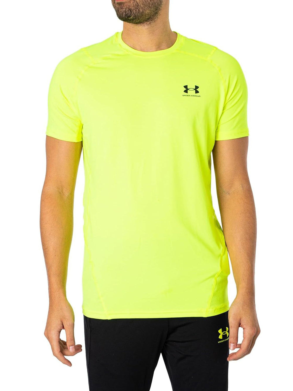T-Shirt Sportiva Under Armour Uomo Ua Hg Fitted Limone