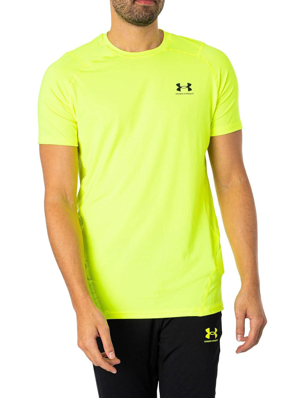 T-Shirt Sportiva Under Armour Uomo Ua Hg Fitted Limone