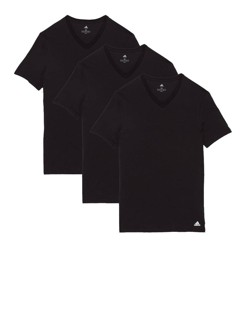 T-Shirt Adidas Uomo Acrc - 3pk V Neck T-Shirt Nero Adidas Angolo dello Sport