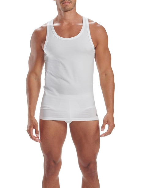 Canottiera Adidas Uomo Afc - 2pk Tank Top Bianco Adidas  Angolo dello Sport