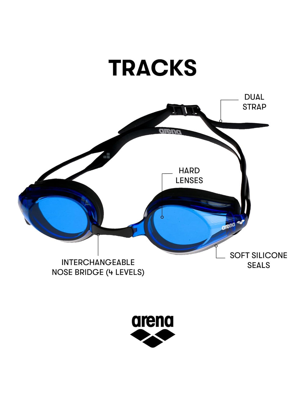 Occhiali - Occhialini Arena Unisex Tracks Blu Arena Angolo dello Sport
