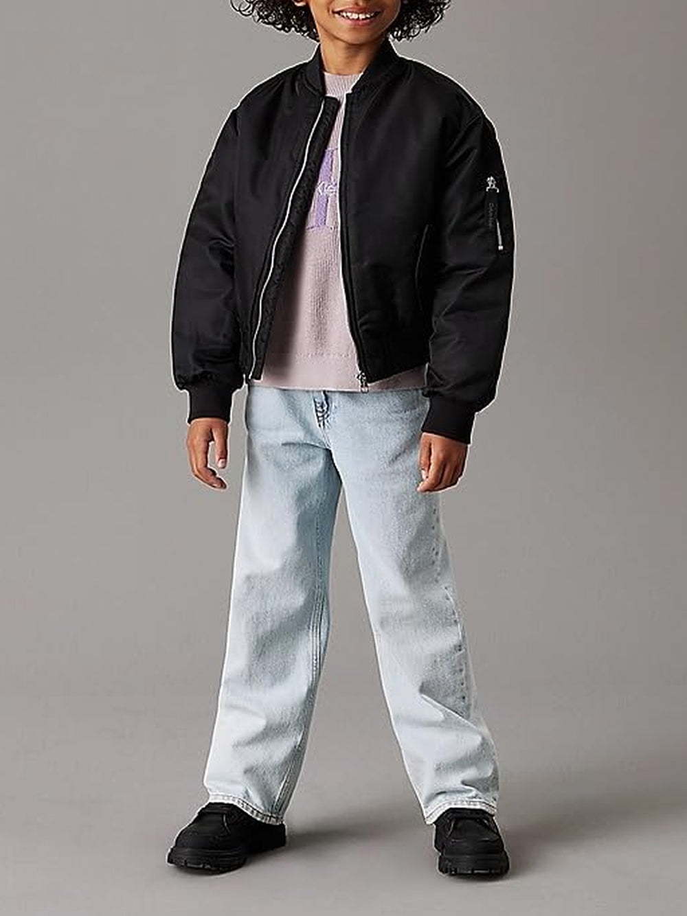 Giubbotto Calvin Klein Bambino Padded Boxy Bomber Nero Calvin Klein Angolo dello Sport