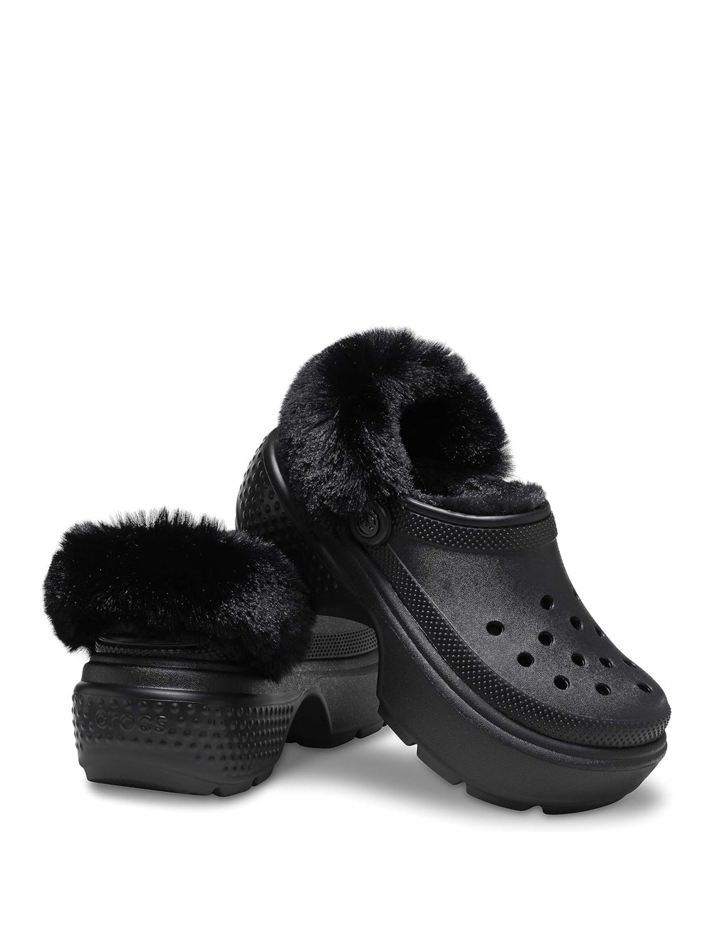 Ciabatte Crocs Unisex Stomp Lined Clog Nero Crocs Angolo dello Sport