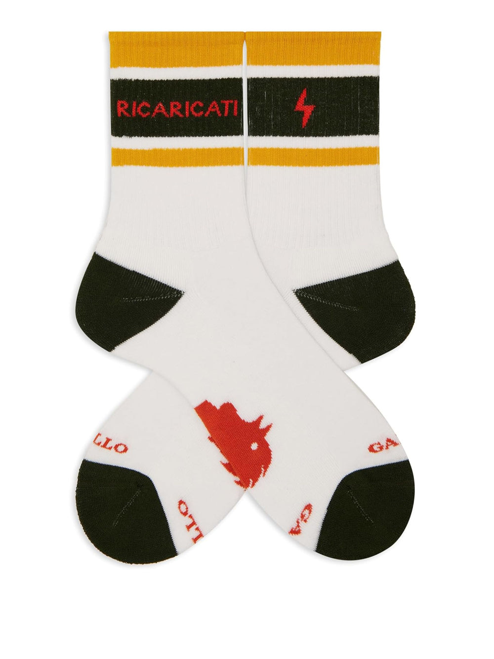 Calze Gallo Unisex Corto Co/ea Spugna Slogan Ric Multicolore Gallo Angolo dello Sport