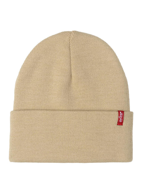 Cappello Levisacc Unisex Slouchy Red Tab Beanie Beige Levi's  Angolo dello Sport
