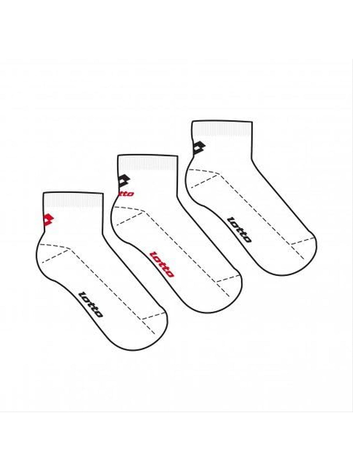 Calze Sportive Lotto Unisex Ankle Ii Pk3 Bianco Lotto Angolo dello Sport