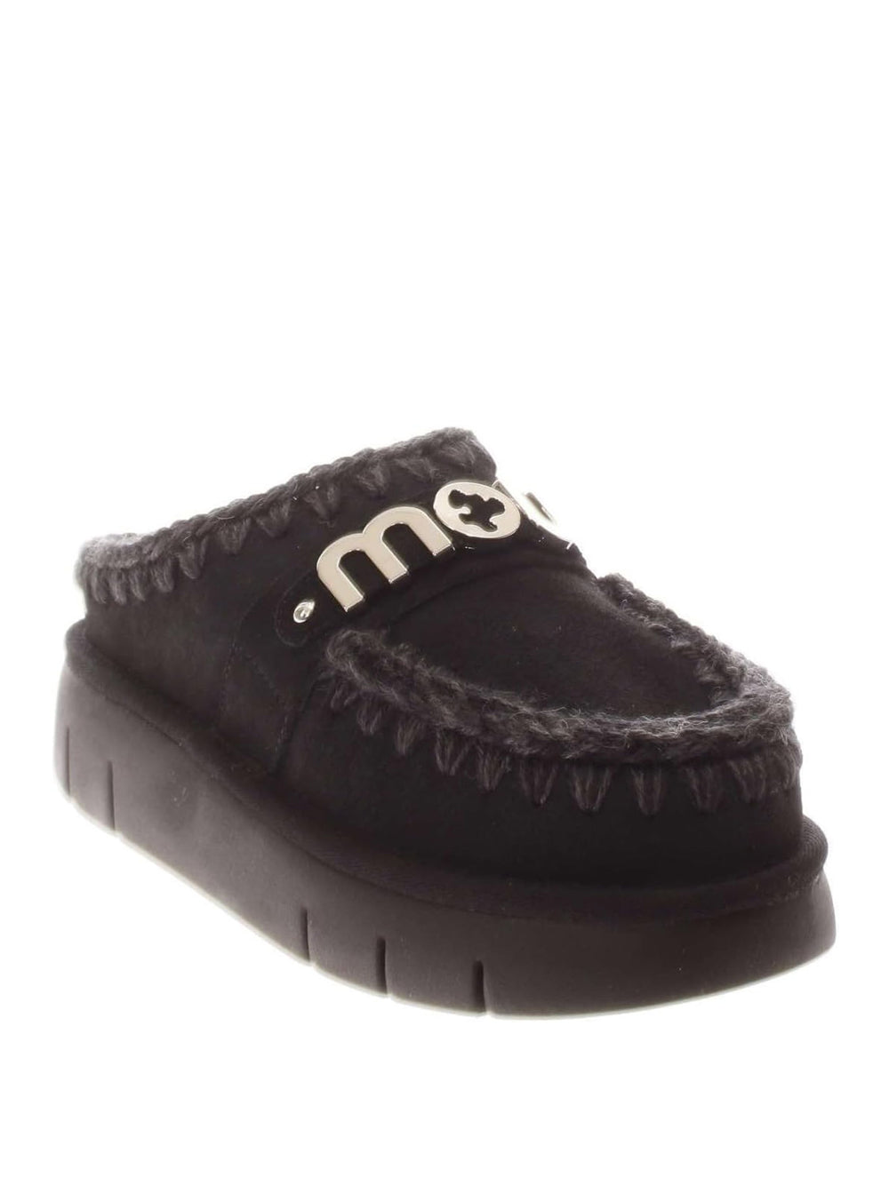 Stivaletti Mou Donna Bounce Clog Metal Logo Nero Mou Angolo dello Sport