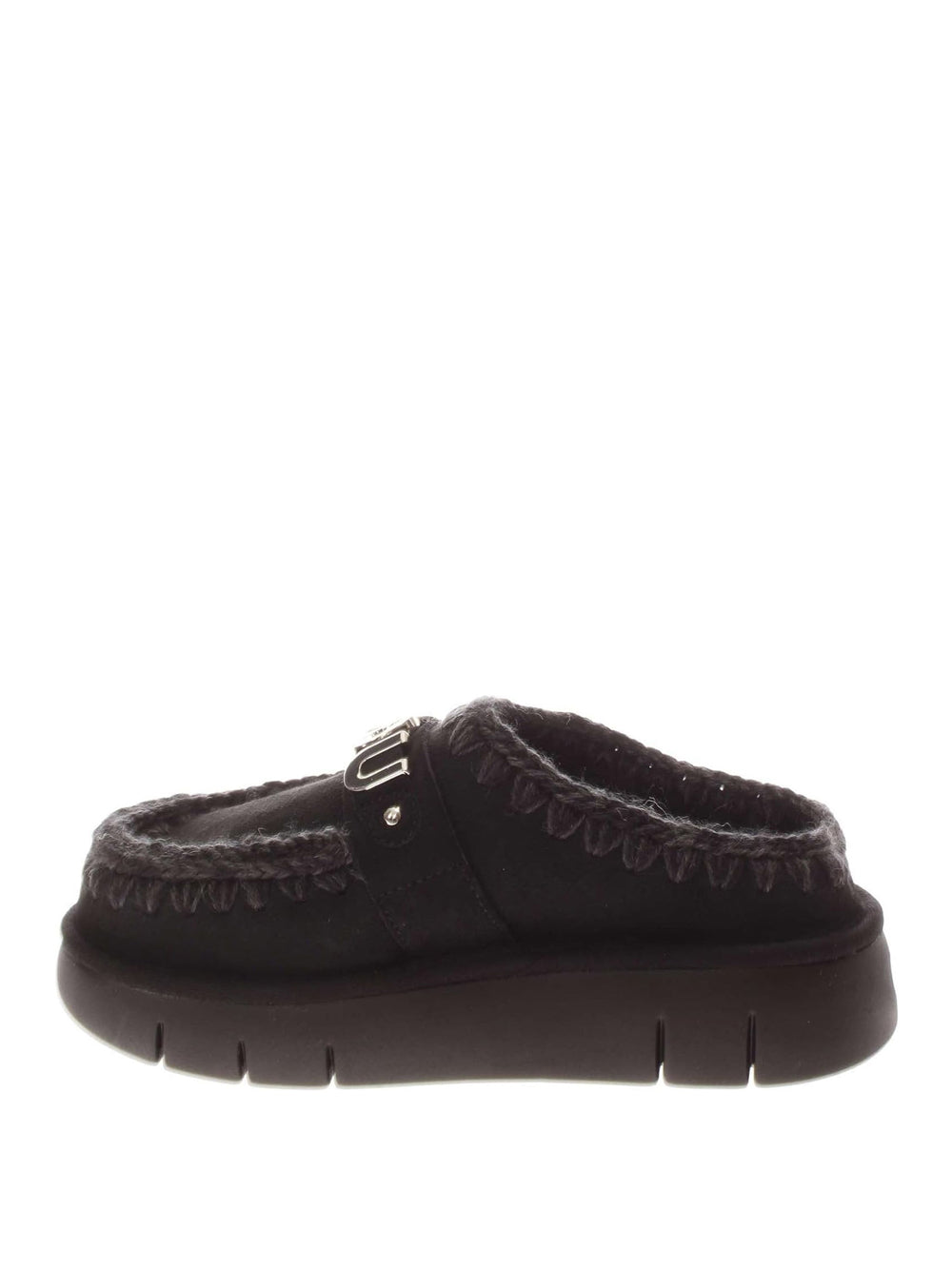 Stivaletti Mou Donna Bounce Clog Metal Logo Nero Mou Angolo dello Sport