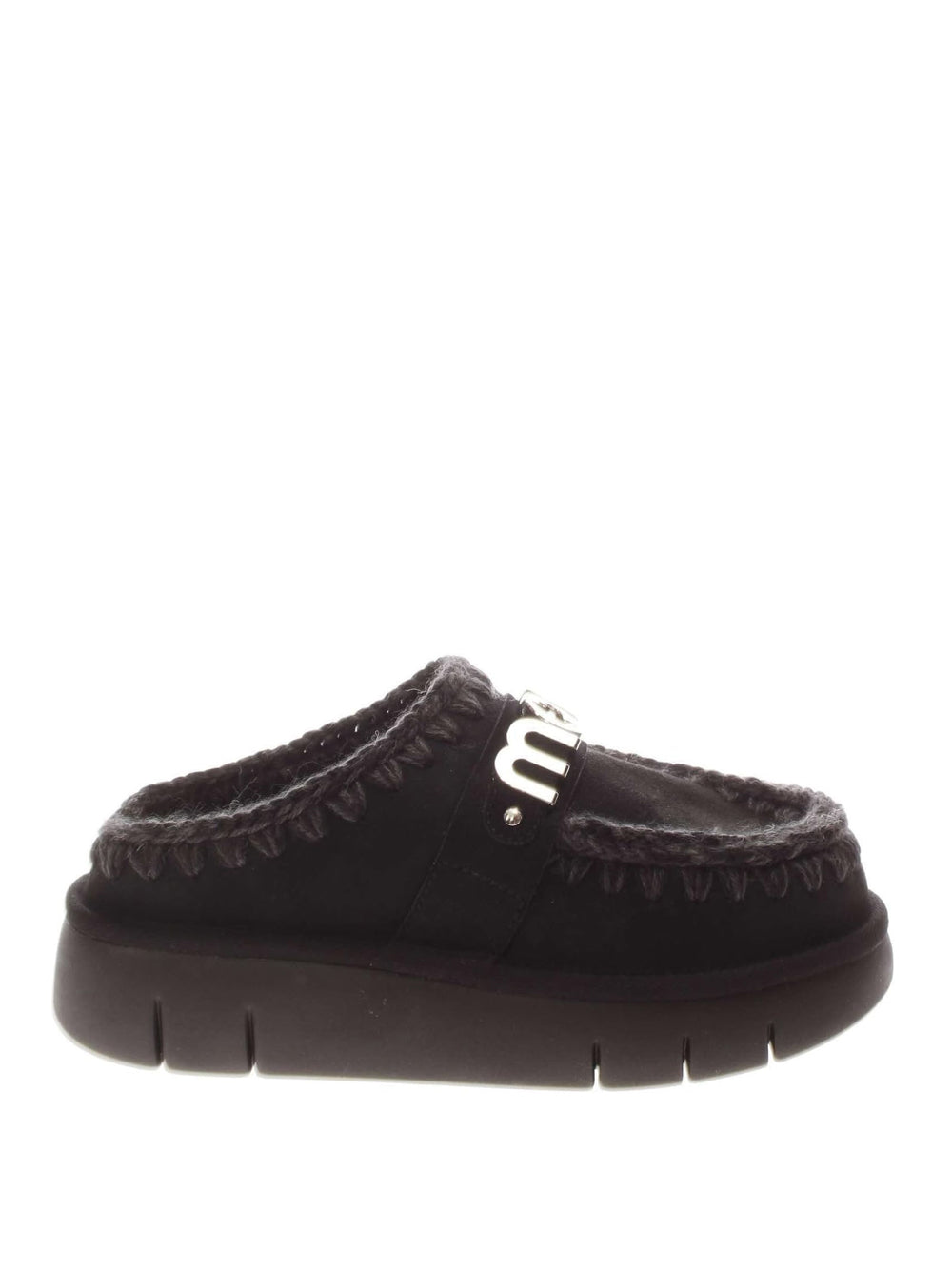 Stivaletti Mou Donna Bounce Clog Metal Logo Nero Mou Angolo dello Sport