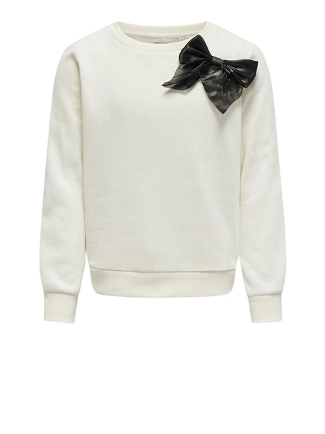 Felpa Only Bambina Bow Bianco Only  Angolo dello Sport