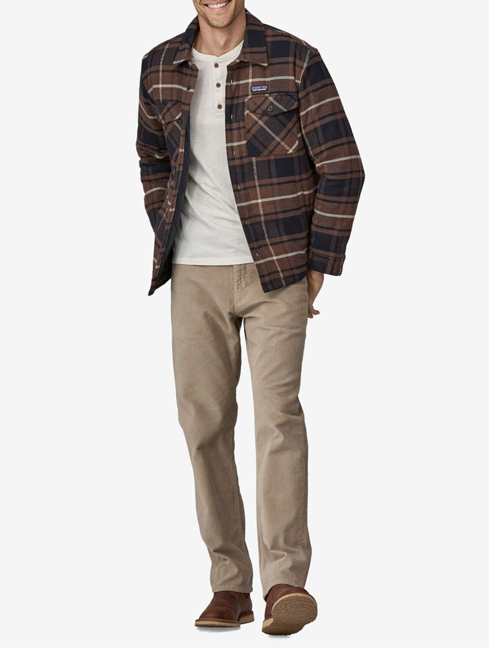 Camicia Patagonia Uomo Lw Insulated Fjord Flannel Shirt Marrone Patagonia  Angolo dello Sport