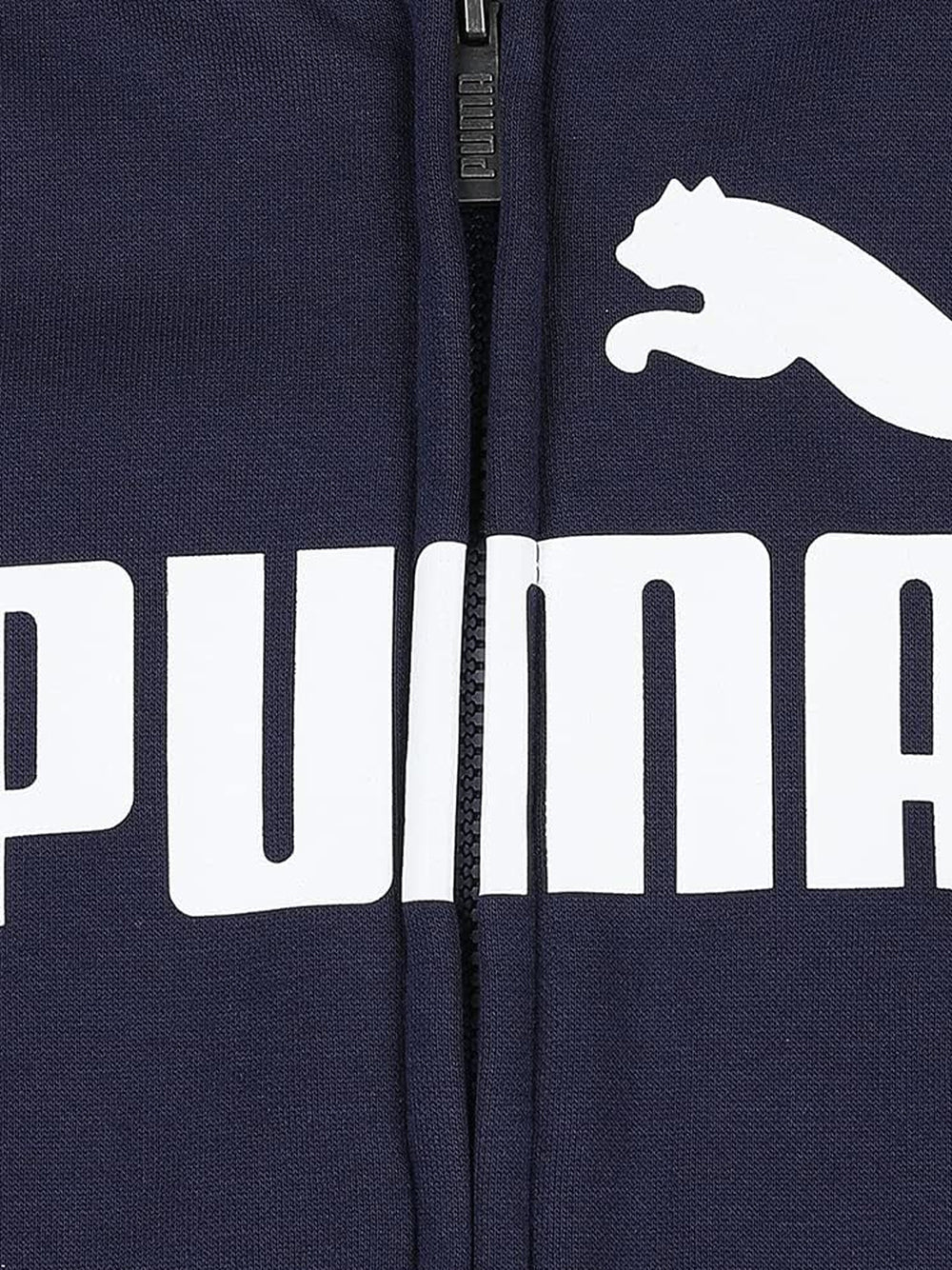 Felpa Puma Bambino Ess Big Logo Fz Hoodie Fl B Blu Puma Angolo dello Sport