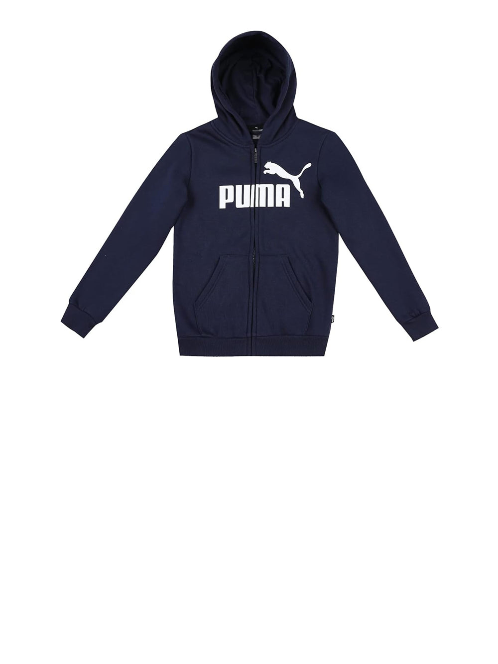 Felpa Puma Bambino Ess Big Logo Fz Hoodie Fl B Blu Puma Angolo dello Sport