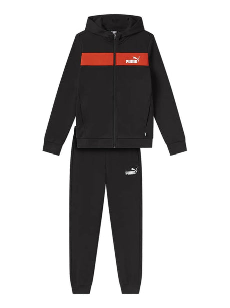 Tuta Puma Bambino Fz Panel Hooded Tracksuit Nero Puma  Angolo dello Sport