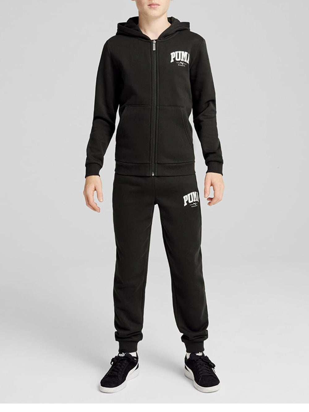 Felpa Puma Bambino Squad FulL-Zip Sweat Suit Fl B Nero Puma Angolo dello Sport