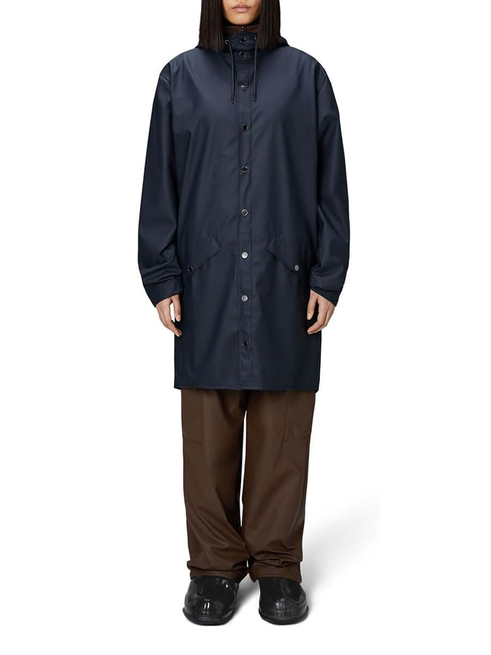 Impermeabile Rains Unisex Long Navy Rains Angolo dello Sport
