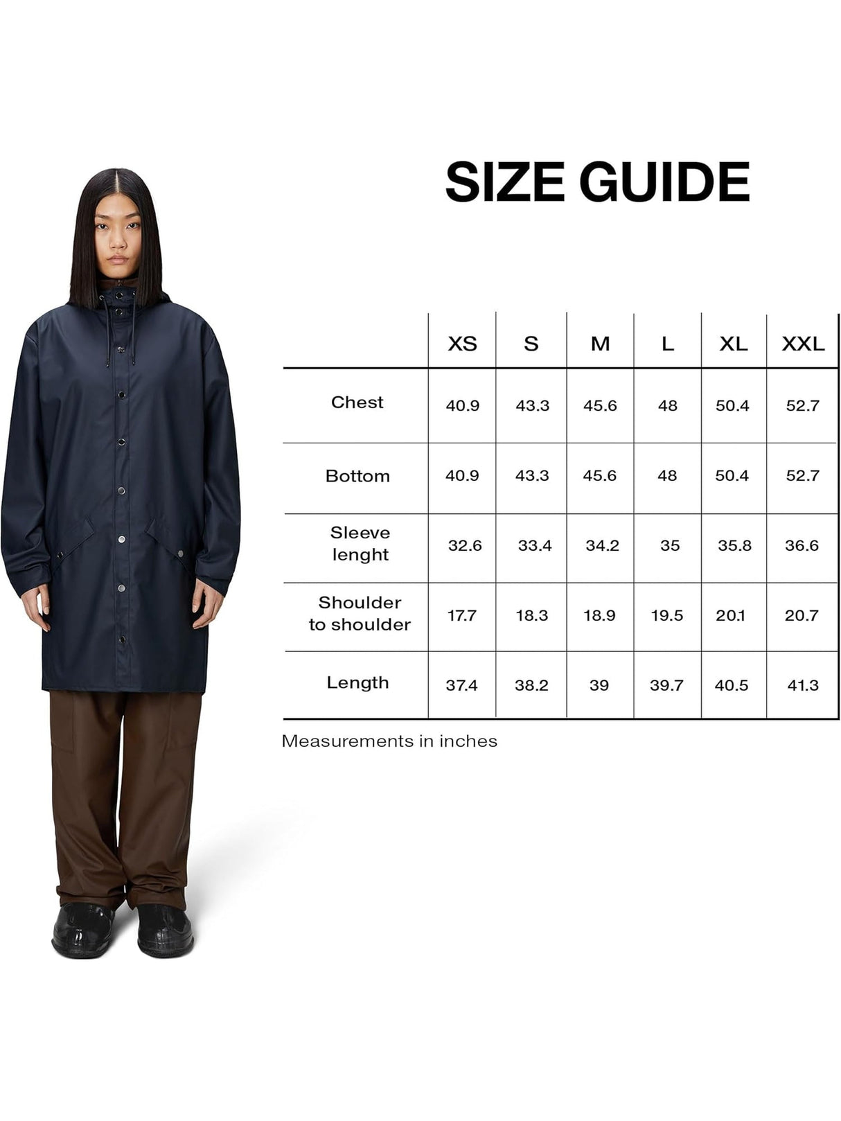 Impermeabile Rains Unisex Long Navy Rains Angolo dello Sport