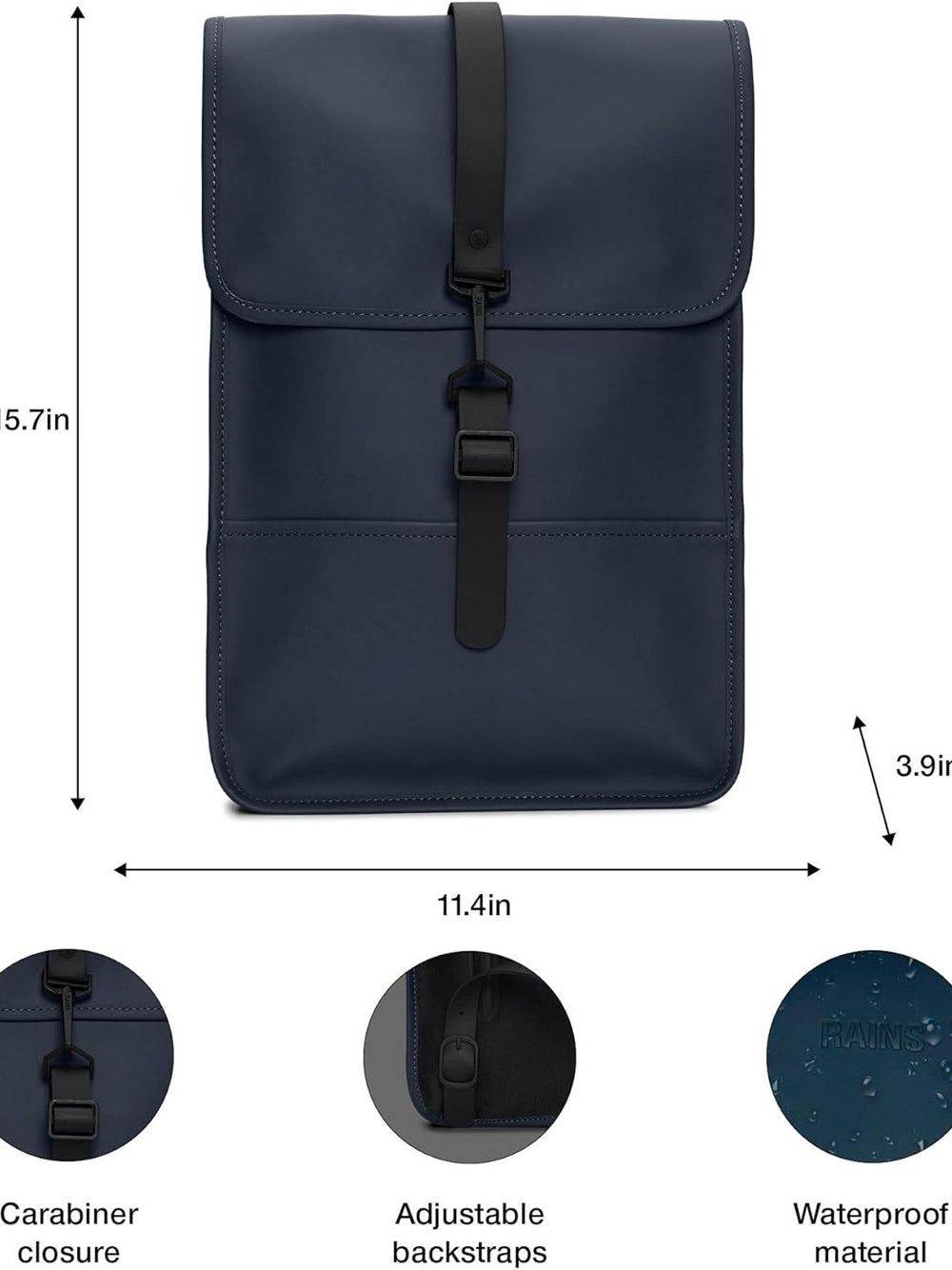 Zaino Rains Unisex Mini Navy Rains  Angolo dello Sport