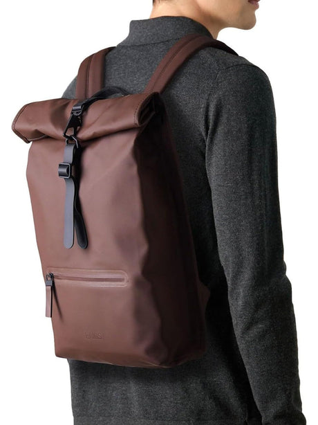 Zaino Rains Unisex Rolltop Rucksack Cioccolato Rains  Angolo dello Sport