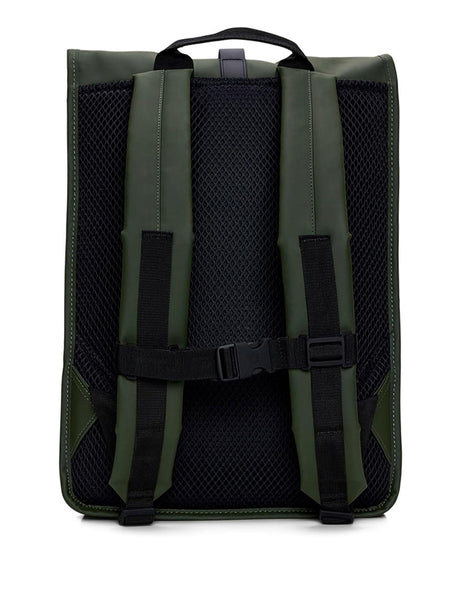 Zaino Rains Unisex Rolltop Rucksack Verde Rains  Angolo dello Sport