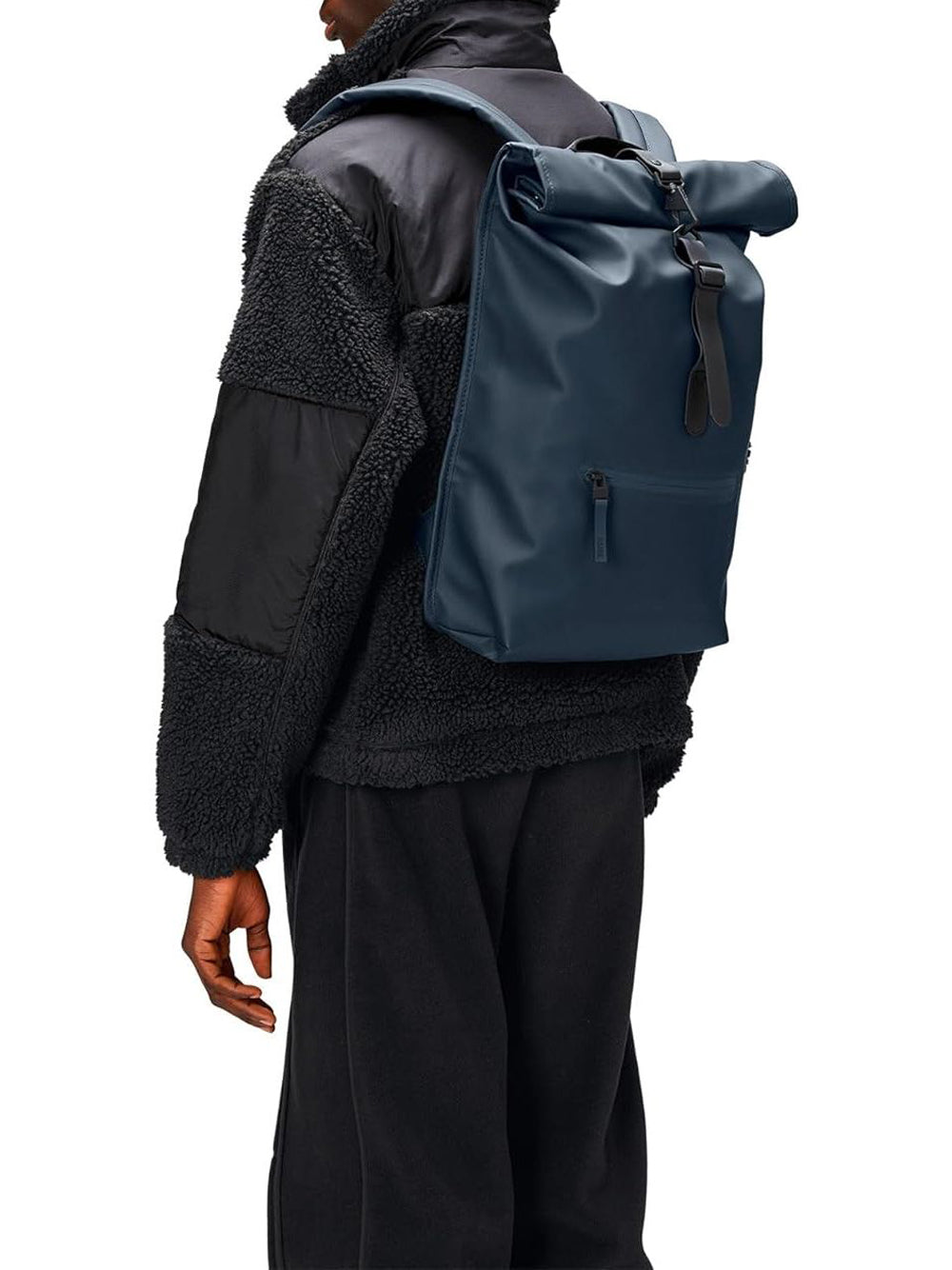 Zaino Rains Unisex Rolltop Rucksack Navy Rains  Angolo dello Sport
