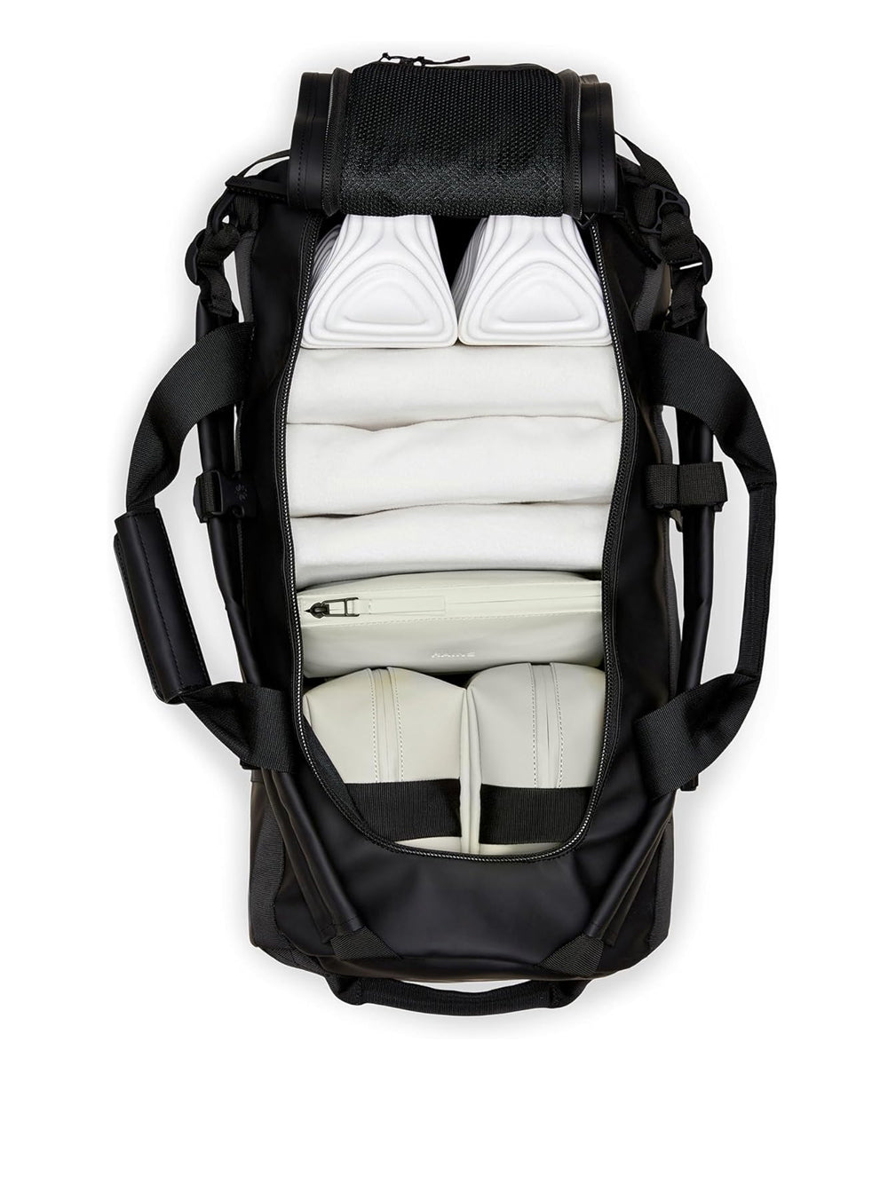 Zaino Rains Unisex Texel Duffel Nero Rains Angolo dello Sport