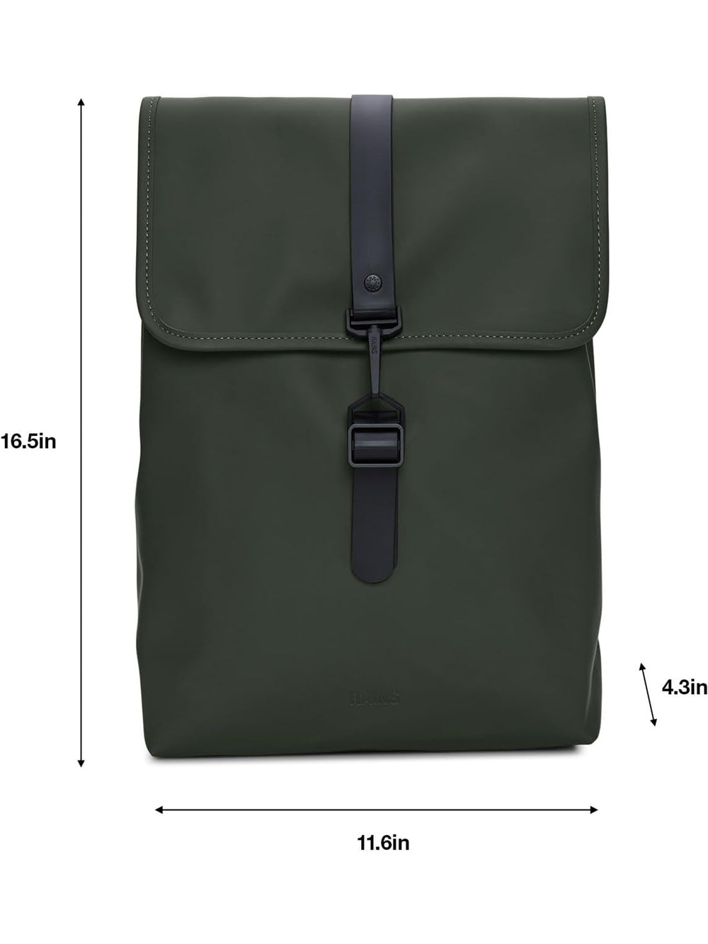 Zaino Rains Unisex Rucksack Verde Rains Angolo dello Sport