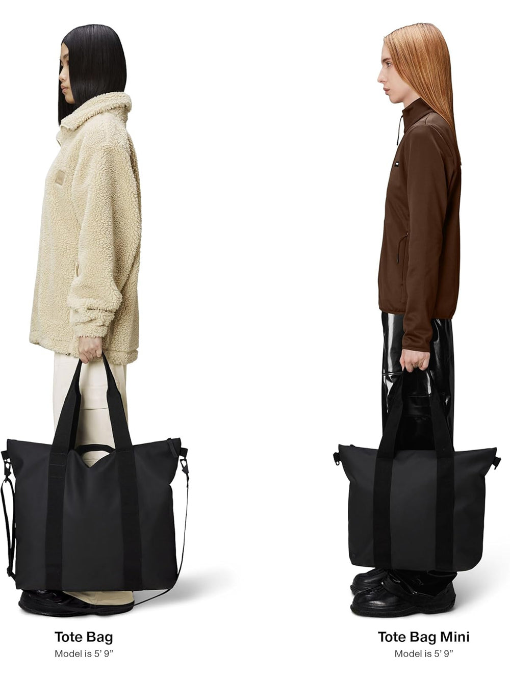 Borsa Rains Unisex Tote Nero Rains Angolo dello Sport