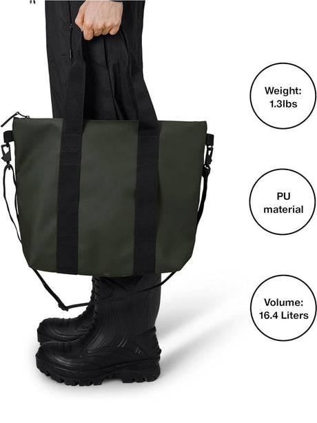Borsa Rains Unisex Tote Mini Verde Rains  Angolo dello Sport
