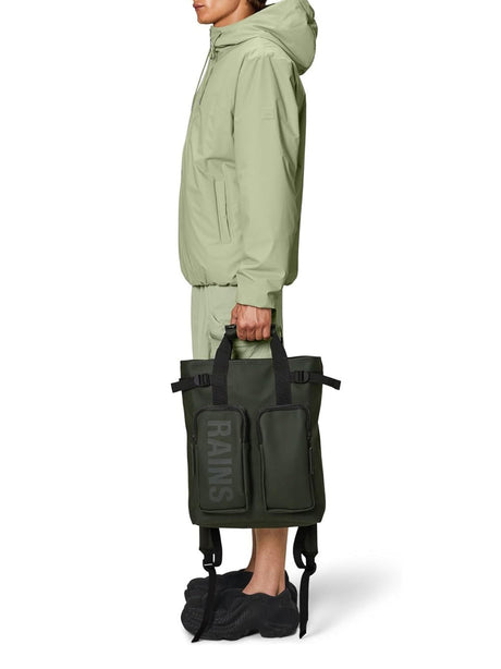 Zaino Rains Unisex Texel Tote Verde Rains  Angolo dello Sport