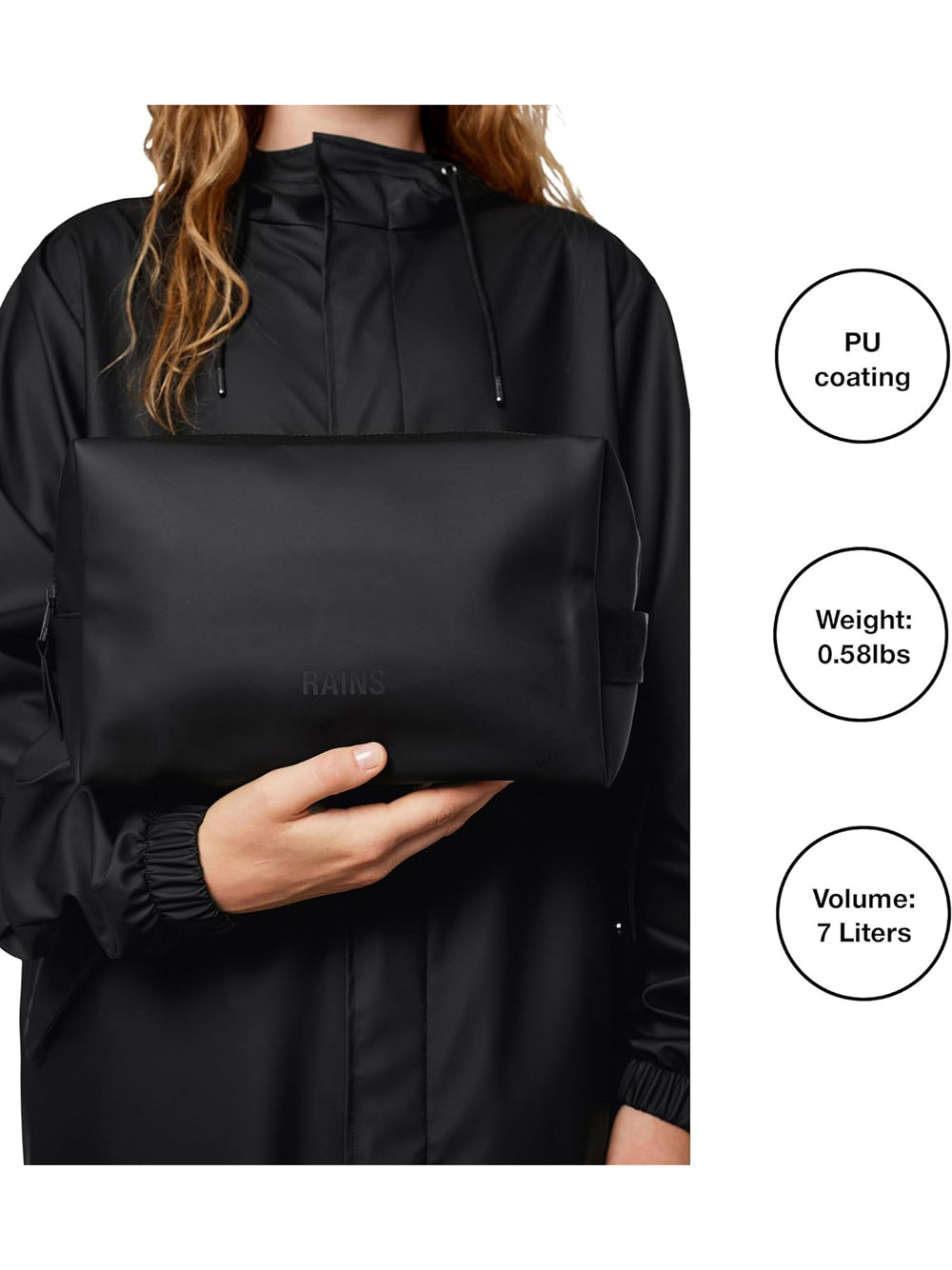 Borsa Rains Unisex Wash Small Nero Rains  Angolo dello Sport