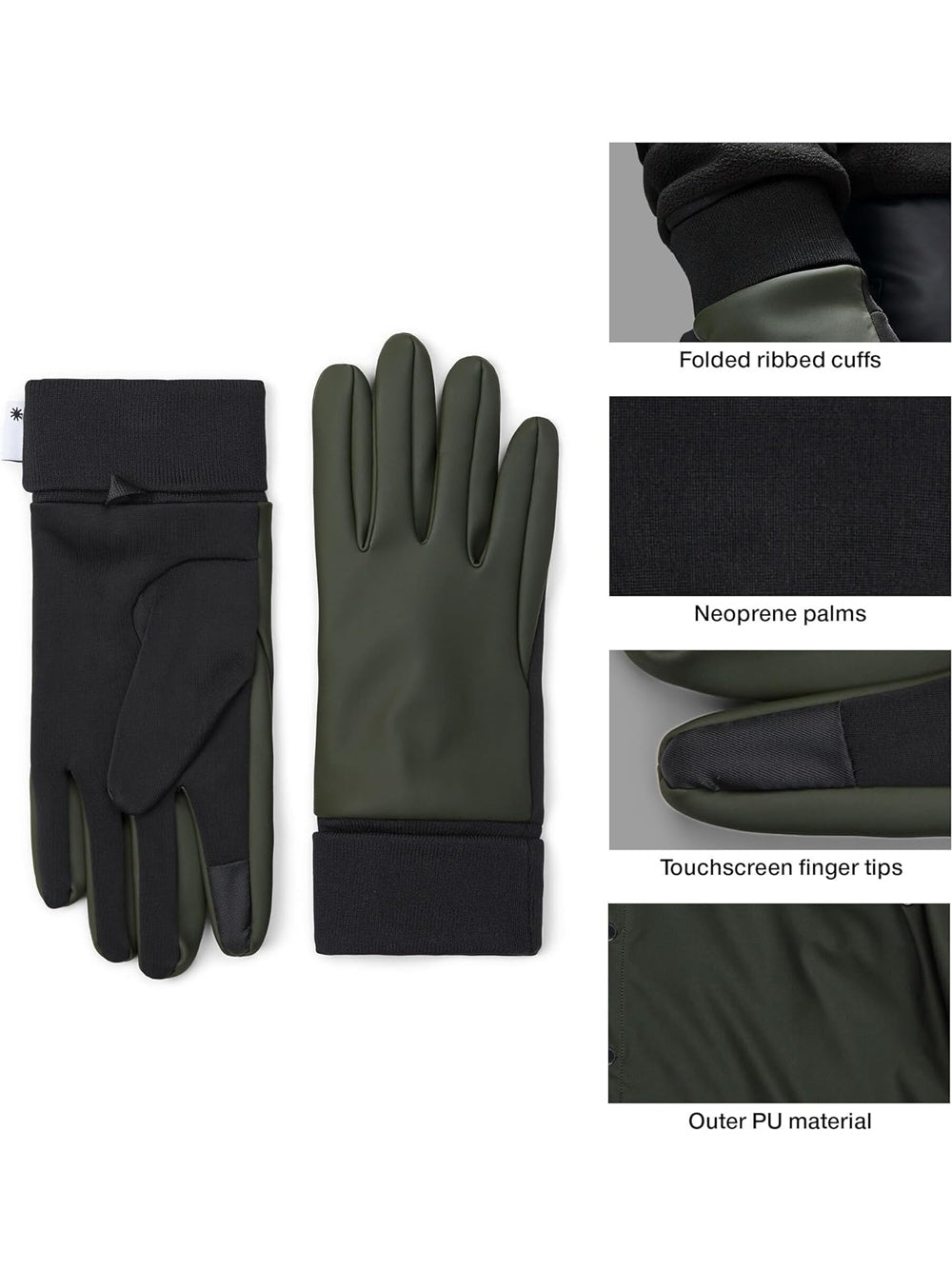 Guanti Rains Unisex Verde Rains Angolo dello Sport