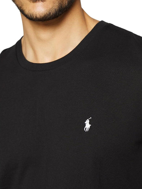 T-Shirt Ralph Lauren Uomo Ss Crew Sleep Top Nero Ralph Lauren  Angolo dello Sport