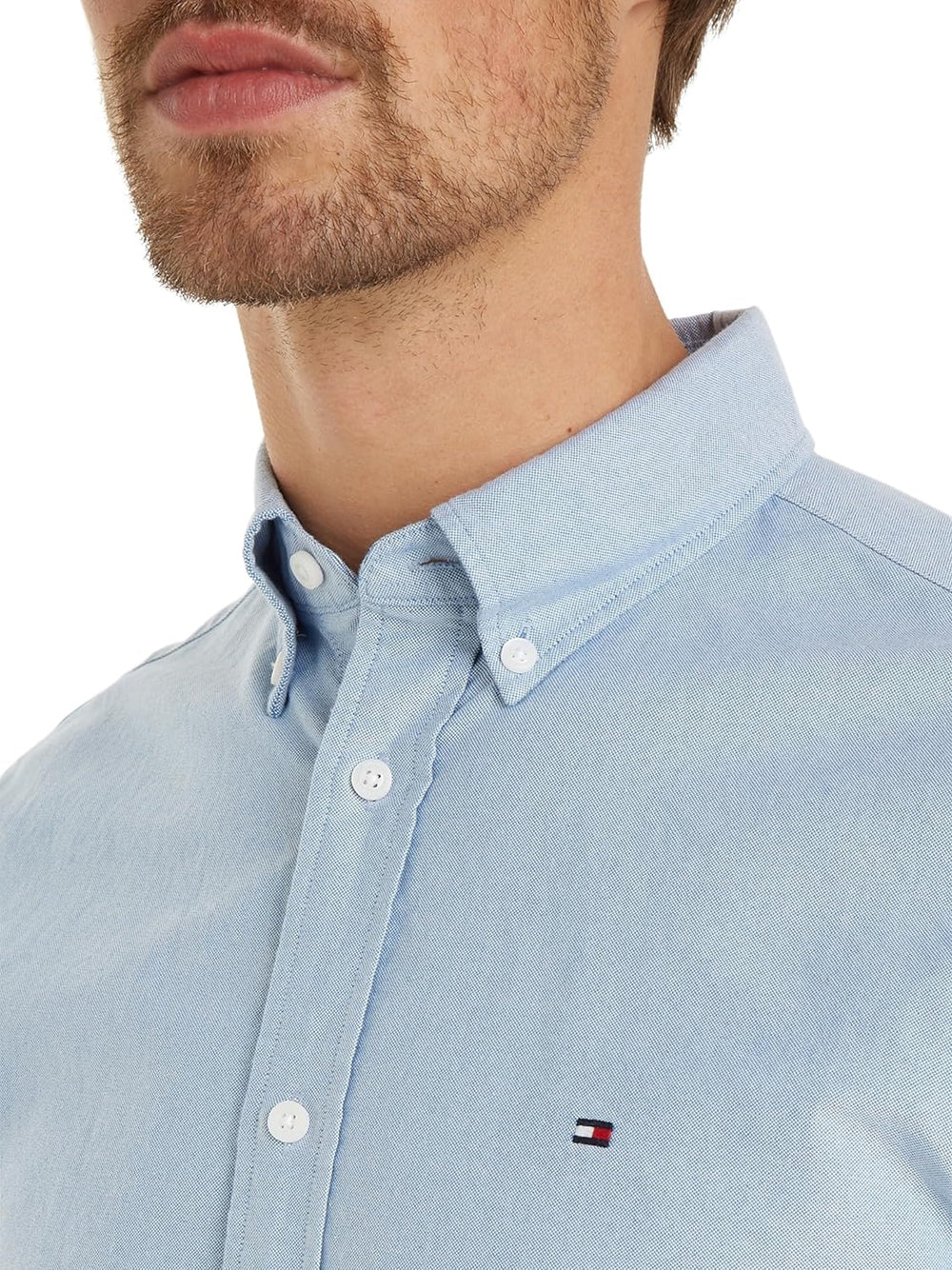 Camicia Tommy Hilfiger Uomo Solid Heritage Celeste Tommy Hilfiger Angolo dello Sport