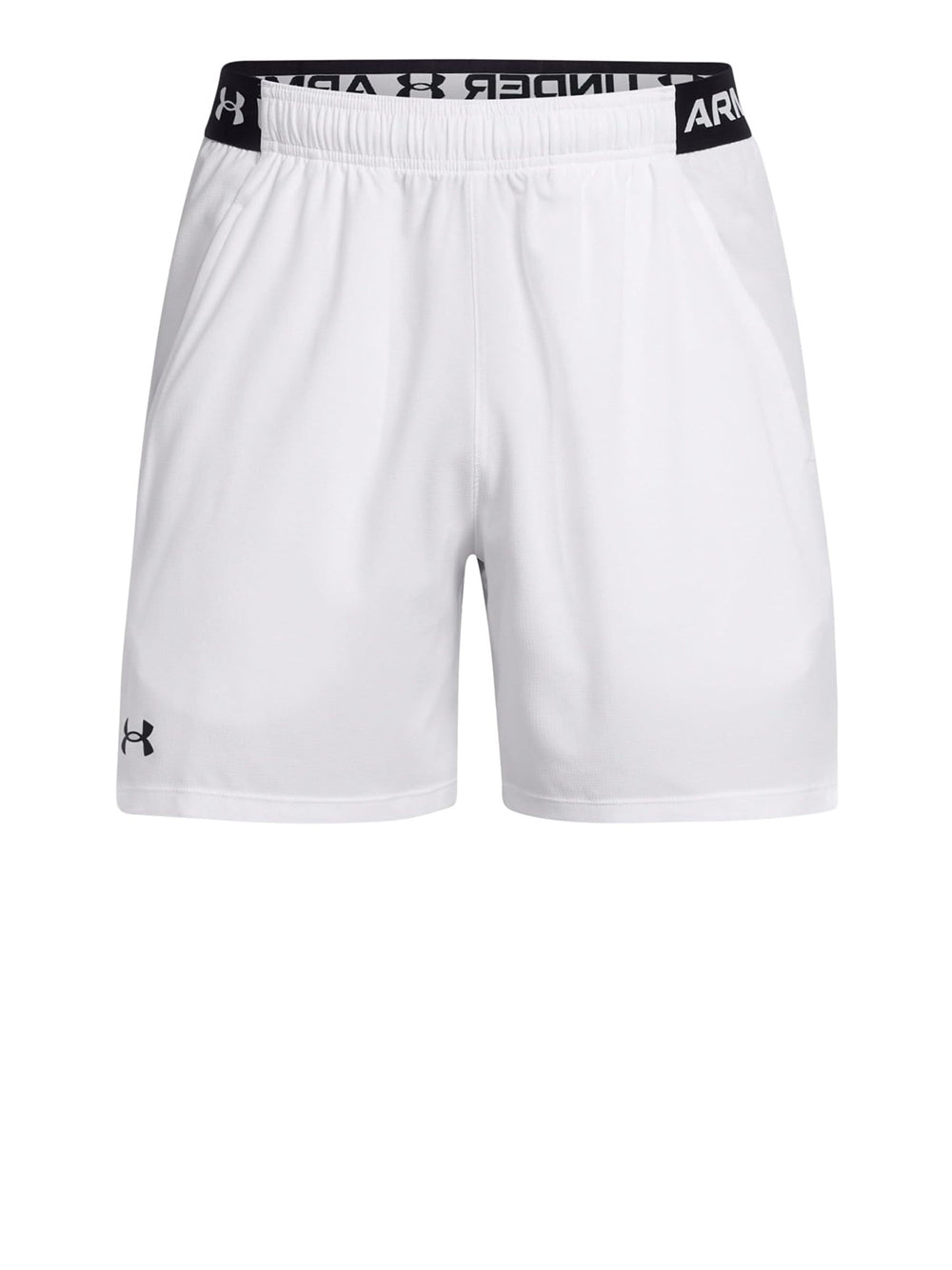 Pantaloncino Sportivo Under Armour Uomo Ua Vanish Woven 6in Shorts Bianco Under Armour Angolo dello Sport