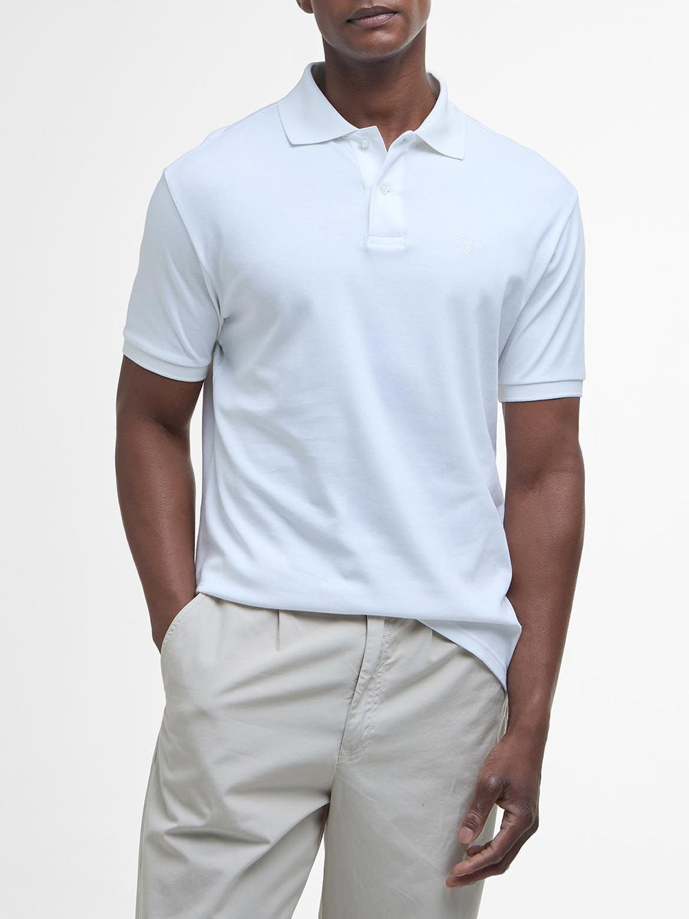 Polo Hylton Interlock Barbour Uomo - Bianco