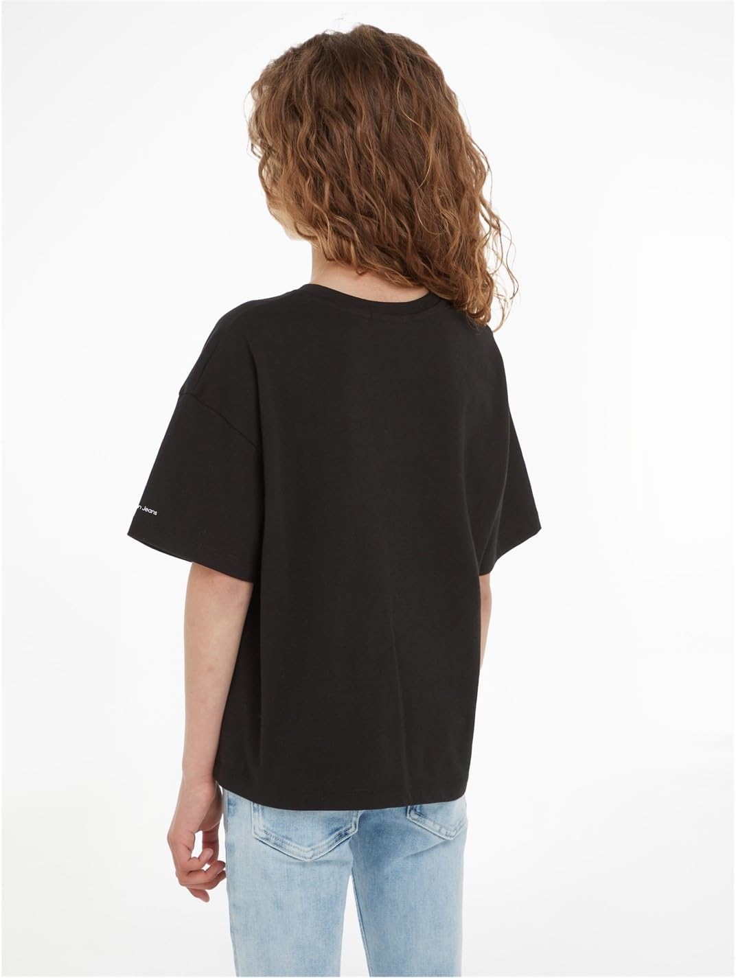 T-Shirt Ck Logo Boxy Calvin Klein Jr Bambina - Nero Calvin Klein Angolo dello Sport