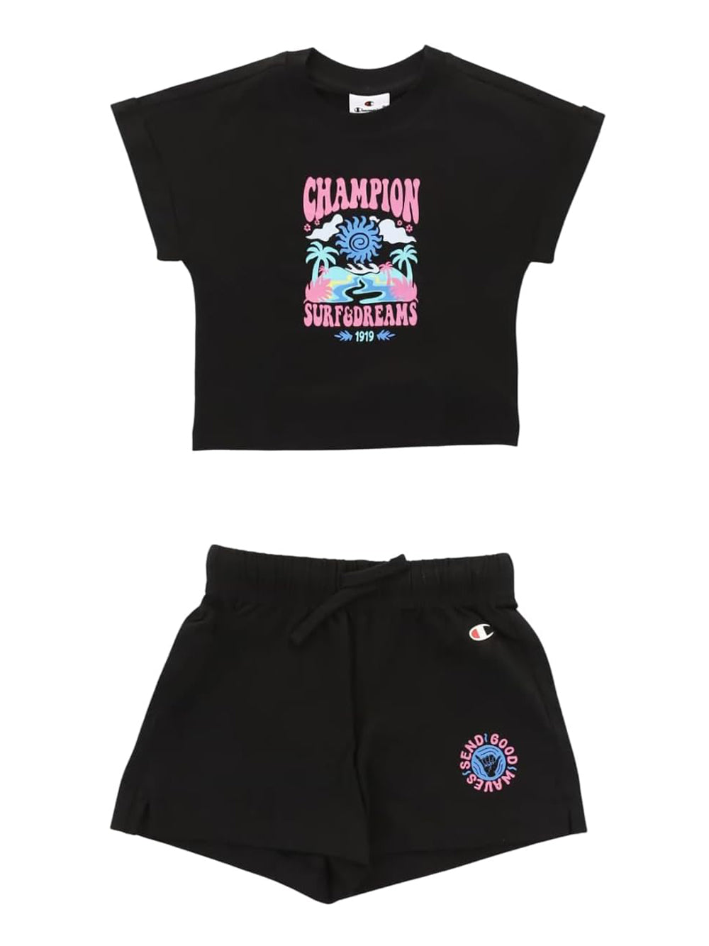 Completo Champion Bambina - Nero