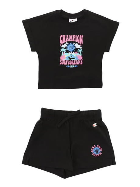 Completo Champion Bambina - Nero