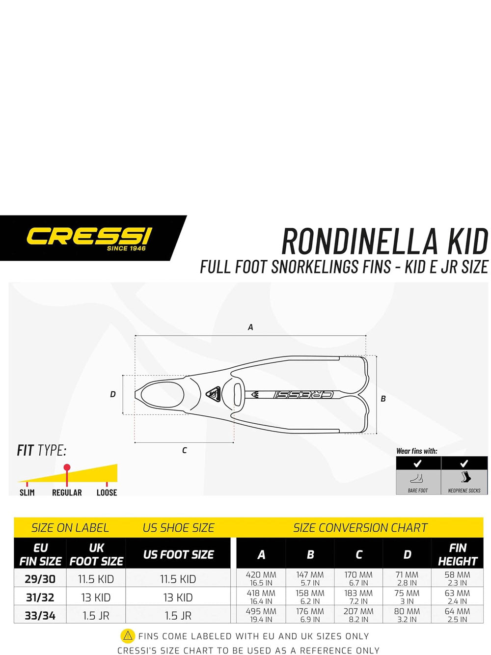 Pinne Cressi Unisex