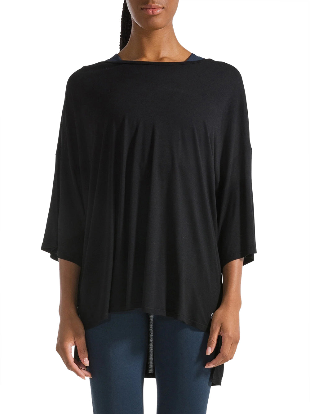 T-Shirt Oversize Yoga Deha Donna - Nero