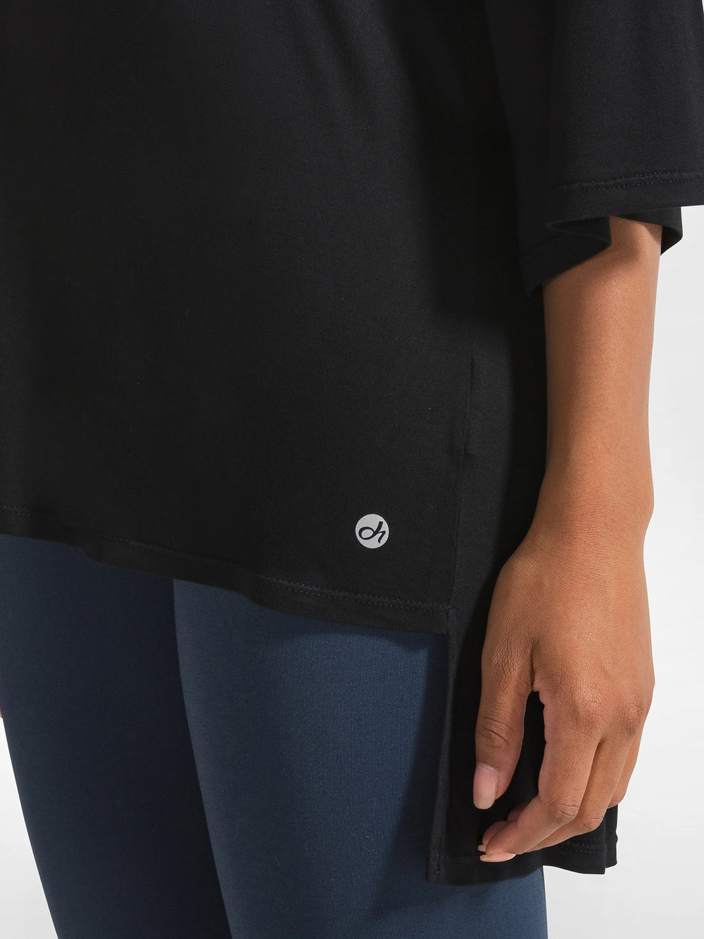 T-Shirt Oversize Yoga Deha Donna - Nero