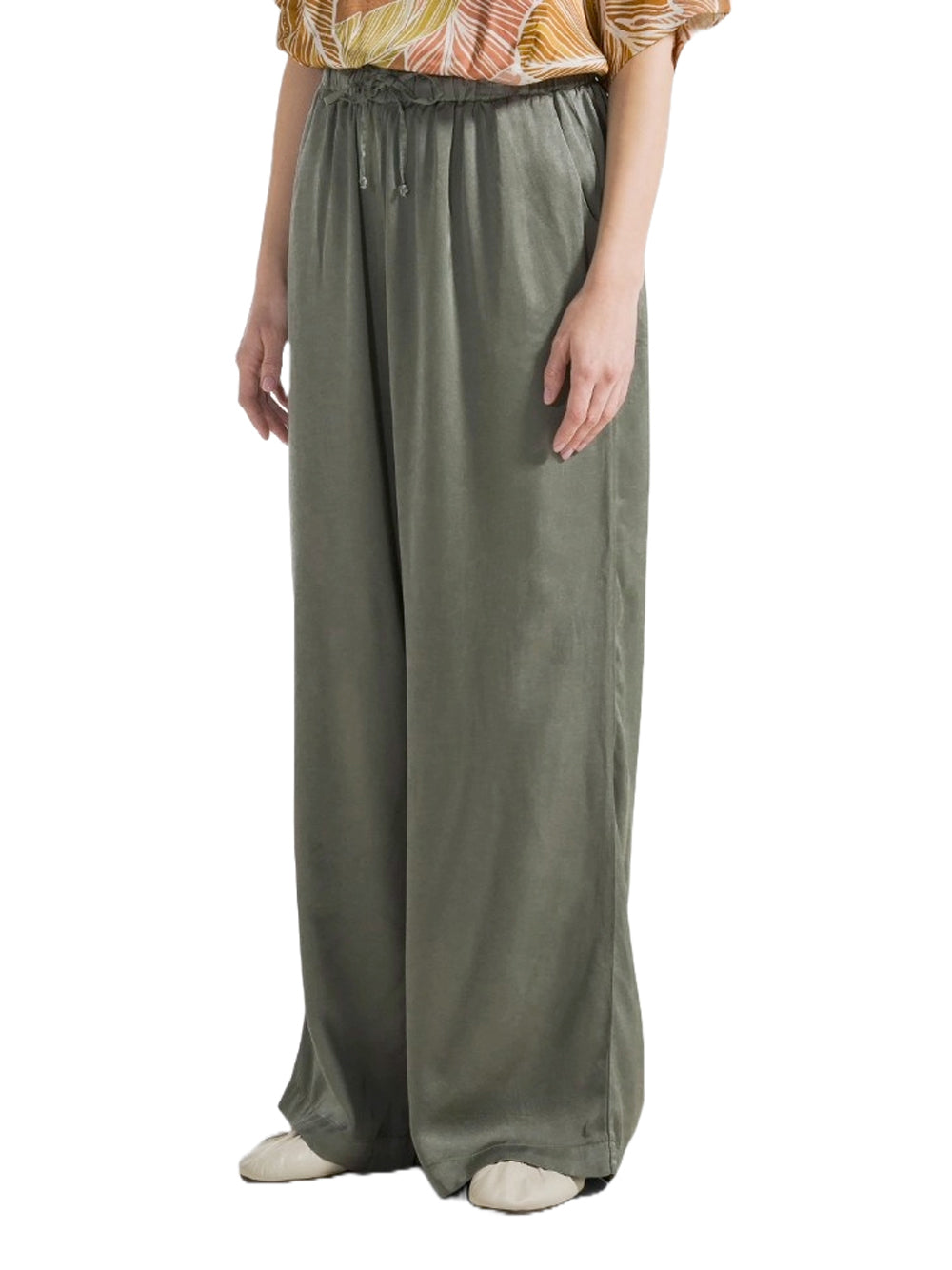 Pantalone Satin Palazzo Deha Donna - Verde
