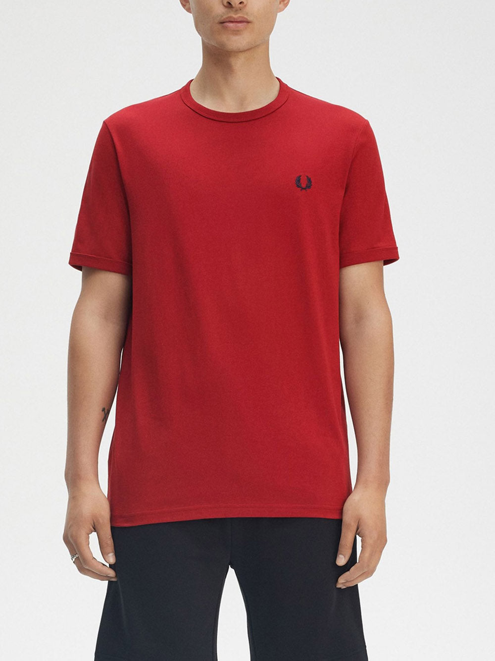 T-Shirt Fred Perry Ringer Uomo - Rosso