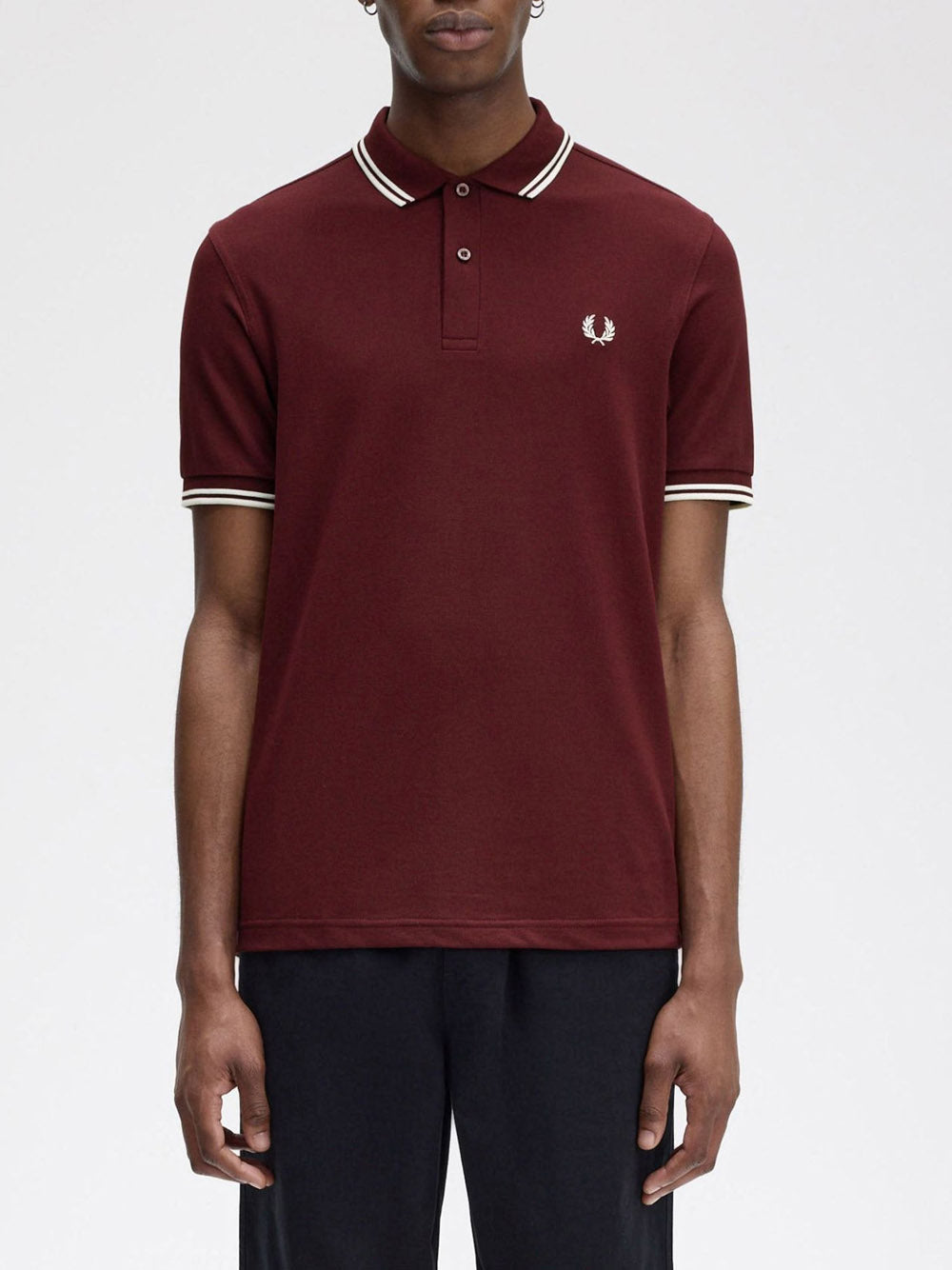 Polo Fred Perry Twin Tipped Uomo - Bordeaux