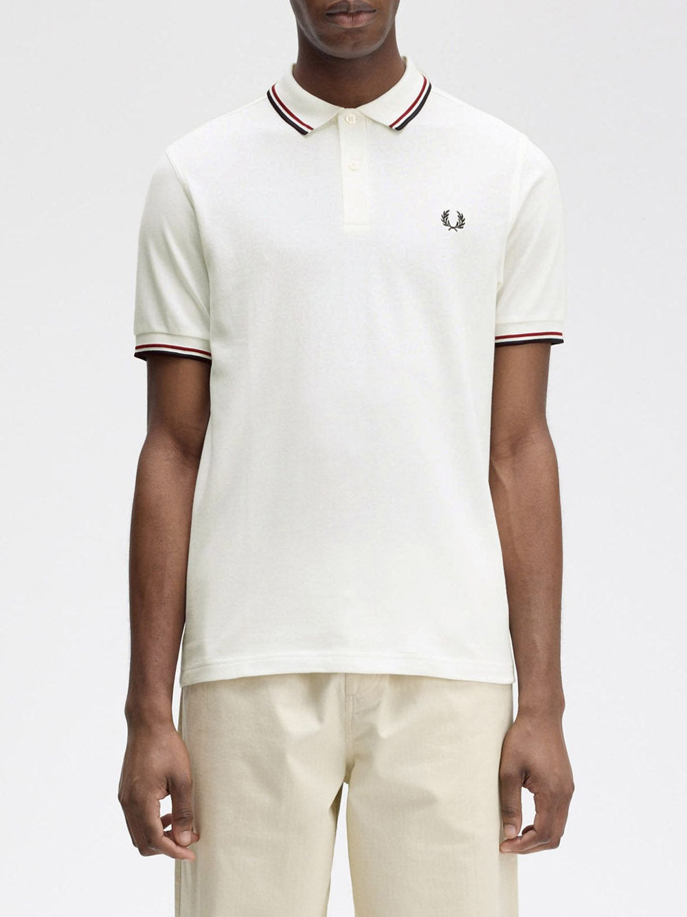 Polo Fred Perry Twin Tipped Uomo - Bianco