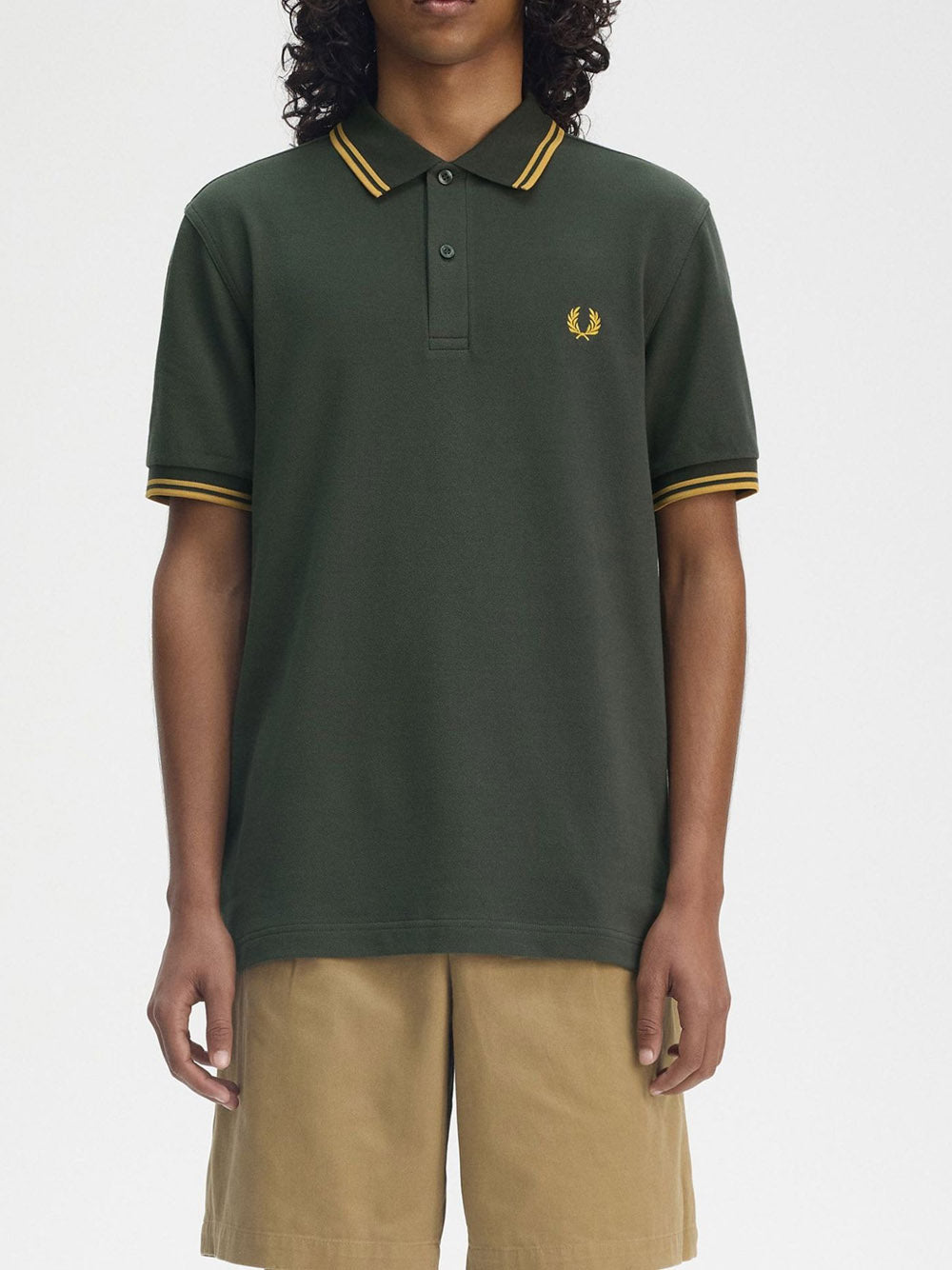 Polo Fred Perry Twin Tipped Uomo - Verde