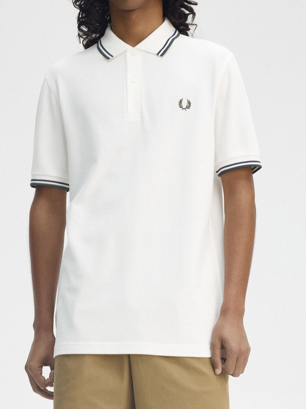 Polo Fred Perry Twin Tipped Uomo - Bianco