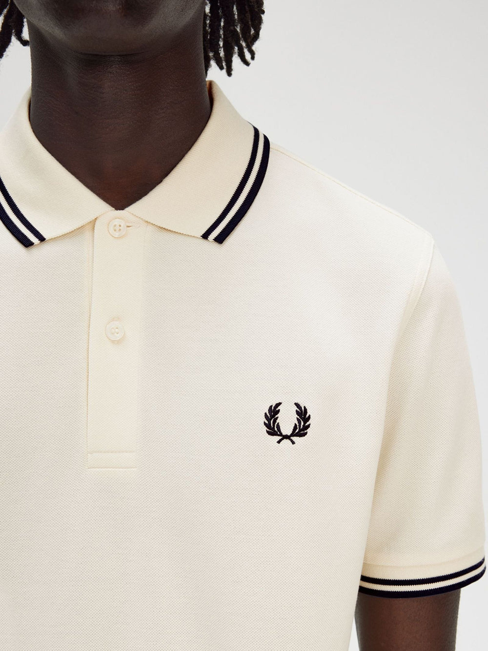 Polo Fred Perry Twin Tipped Uomo - Avorio